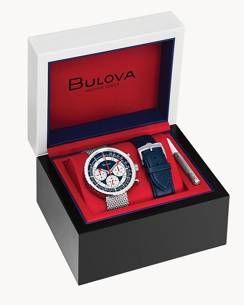 Bulova Chronograph C Men's Special Edition Blue Dial Mesh Watch